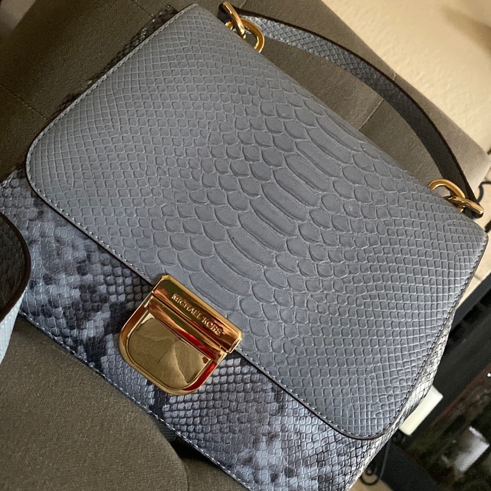 Michael Kors blue snakeskin Crossbody